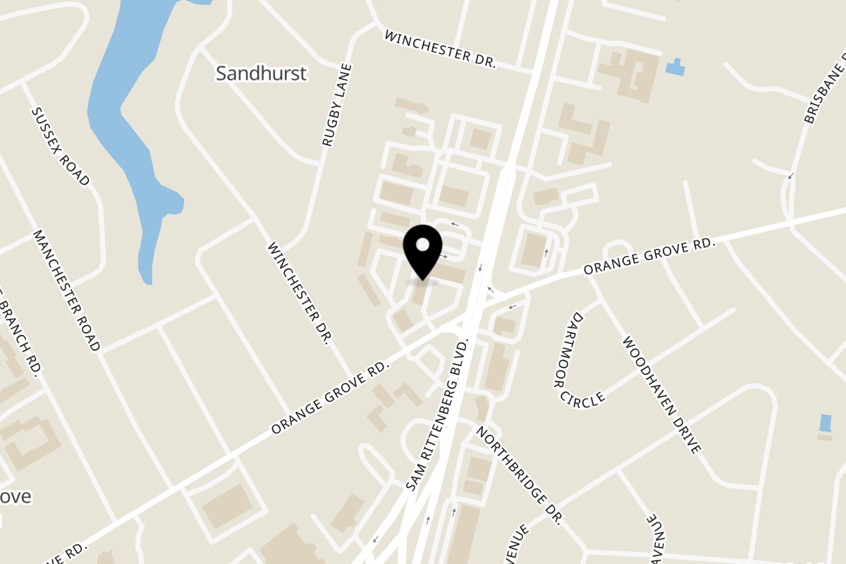 Map showing the location of Biscuit Bros West Ashley on 1124 Sam Rittenberg Blvd in Charleston