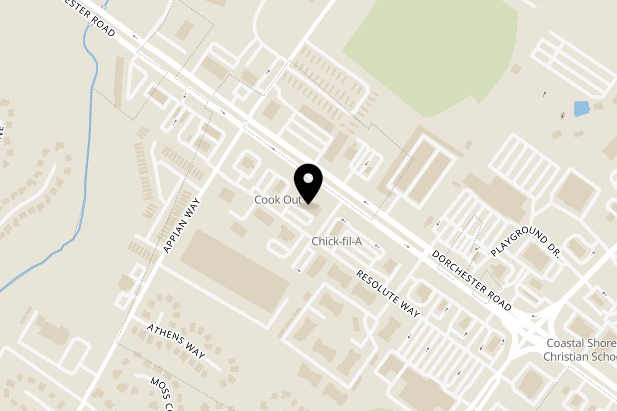 Map showing the location of Biscuit Bros North Charleston on 8465 Dorchester Rd in North Charleston